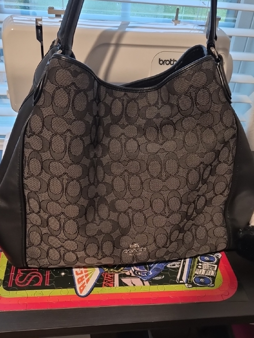 Coach Edie 31 In Signature Jacquard W/matching Wristlet